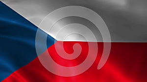 Czech flag fluttering in the wind. detailed fabric texture.