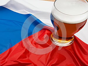 Czech Flag with a Pilsener Beer Glass photo