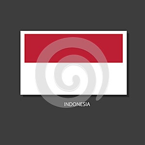 Indonesia flag Vector Square Icon on Black Background