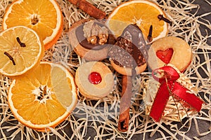 Czech homade christmas confectionery with cinnamon and orange