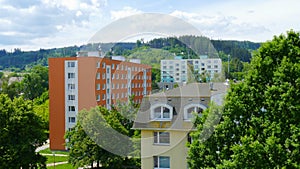 Czech housing estate of blocks of flats on Habrmanova Street in Ceska Trebova