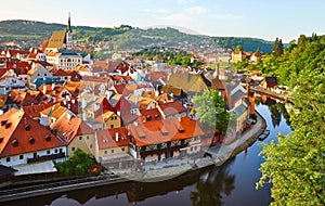 Czech Krumlov Republic. View at old european photo