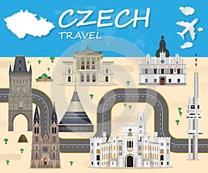 Czech Landmark Global Travel And Journey Infographic Vector