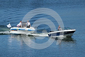 The Czech police on boat