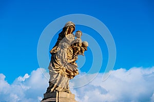 Czech, Prague, gothic sculpture of the Saint Anne on the Charles