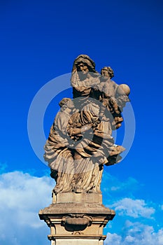 Czech, Prague, gothic sculpture of the Saint Anne on the Charles