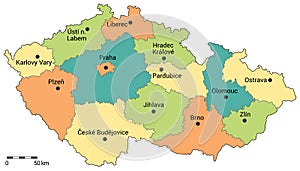 Czech republic administrative map