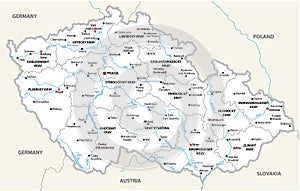 Czech republic administrative and political vector map