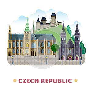 Czech Republic country design template Flat cartoo