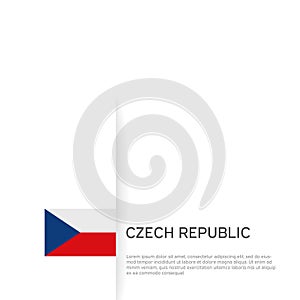 Czech republic flag background. State patriotic czechia banner, cover. Document template, czech republic flag on white background