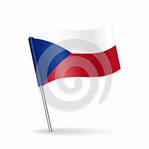 Czech Republic flag map pointer layout. Vector illustration.
