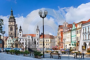 Famous Great square with White tower, town hall, gothic saint Sp