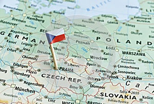 Czech republic map flag pin photo