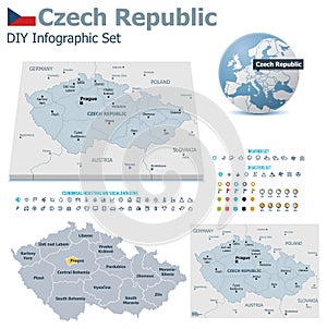 Czech Republic maps with markers