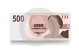 Czech Republic money set bundle banknotes. Paper money 500 CZK.