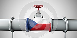Czech Republic oil and gas fuel pipeline. Oil industry concept. 3D Rendering