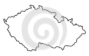 Czech Republic outline map vector illustration