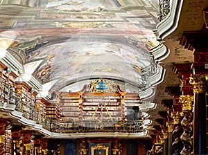 Czech Republic. Prague. The interiors of the Baroque Library