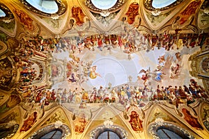 Czech Republic. Prague. Strahov monastery. The frescoed vault ceiling