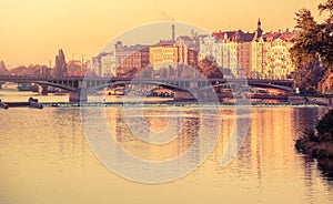 Czech Republic Prague. View of river Vltava.