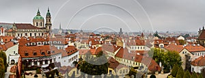 Czech Republic roofs panorama from Vrtbovska gardens