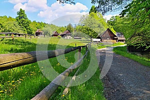 Czech republic, Roznov pod Radhostem, Historic house and meadow in the museum