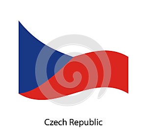 Czech Republic vector flags set. 5 wavy 3D cloth pennants fluttering on the wind.