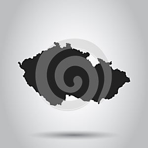 Czech Republic vector map. Black icon on white background. photo