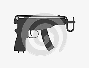 Czech submachine gun vector icon white background