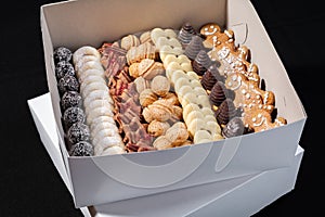 czech traditional homemade christmas cookies in a box