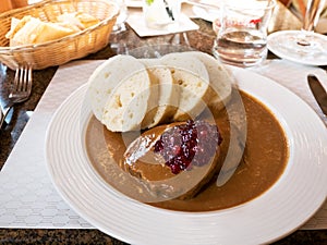 Czech Traditional Meal - Dumplings with Souce