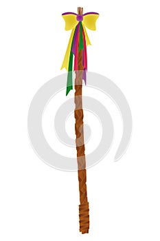 Czech whip - easter tradional decoration - illustration
