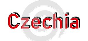 Czechia 3d text with shadow vector illustration eps