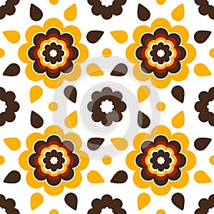 Czechoslovak retro floral seamless pattern