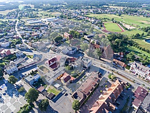 Czersk Town in Poland. Drone Point of View