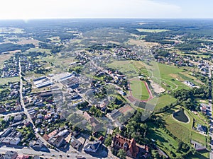 Czersk Town in Poland. Drone Point of View