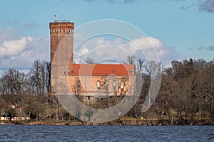 Czluchow, pomorskie / Poland - March, 1, 2020: Teutonic castle in Central Europe. Old stronghold built of red brick
