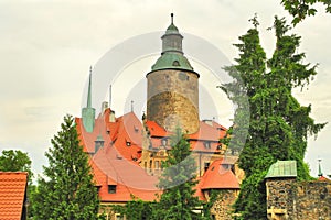 Czocha Castle in the village of Sucha in Poland