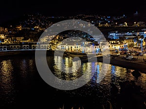 CÃÂ¡mara de Lobos, Madeira, night time image photo