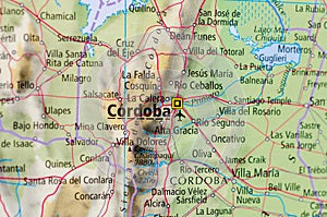 CÃ³rdoba on map