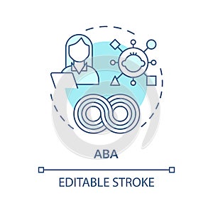 2D ABA blue line icon concept