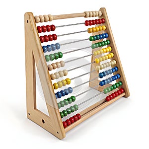 3D abacus isolated on white background