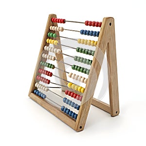 3D abacus isolated on white background