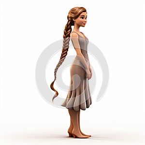 3d Abigail: Full Body With Fishtail Braid Hairstyle photo