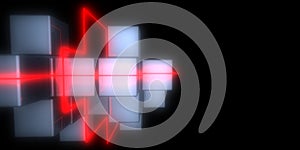 3D abstract background cubes. 3d illustration