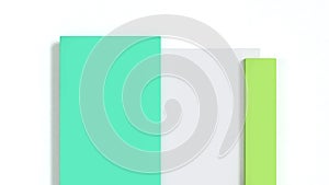 3d abstract background green mint white square shape minimal 3d render
