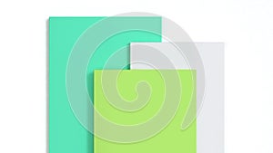 3d abstract background green white square minimal 3d render