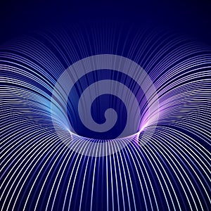 3D abstract background: model of blue thermonuclear fusion. photo