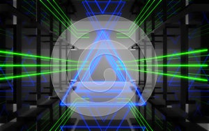 3D abstract background with neon lights . illustration3