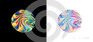 3D abstract ball fluid spiral illustration.